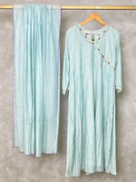 Lightblue chanderi salwar set- SNL36