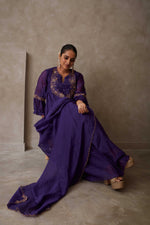 Deep purple chanderi set - SNL04