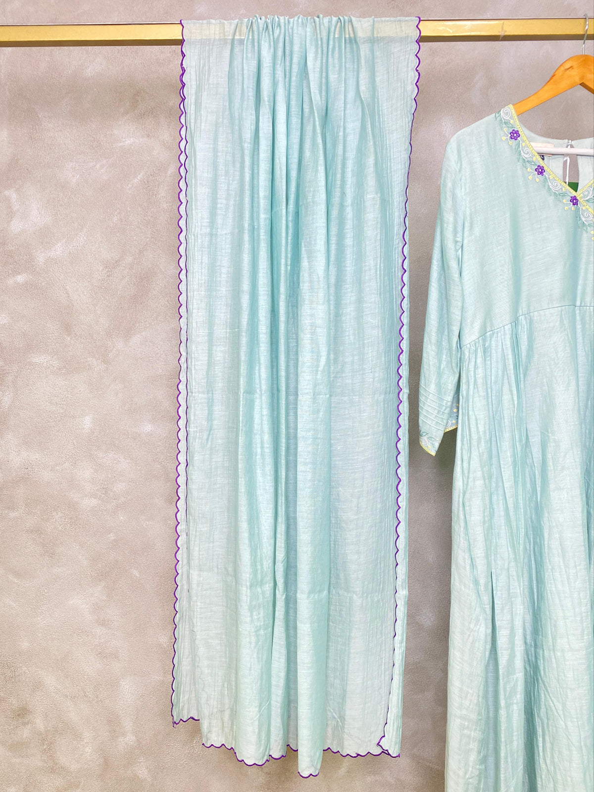 Lightblue chanderi salwar set- SNL36