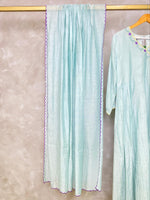 Lightblue chanderi salwar set- SNL36