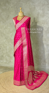Rani pink pure satin Banarasi silk saree - PRAZ7A