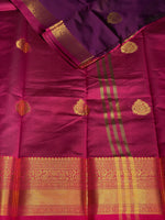 wine and purple semi Kanchipuram Soft Silk saree - PSSN11