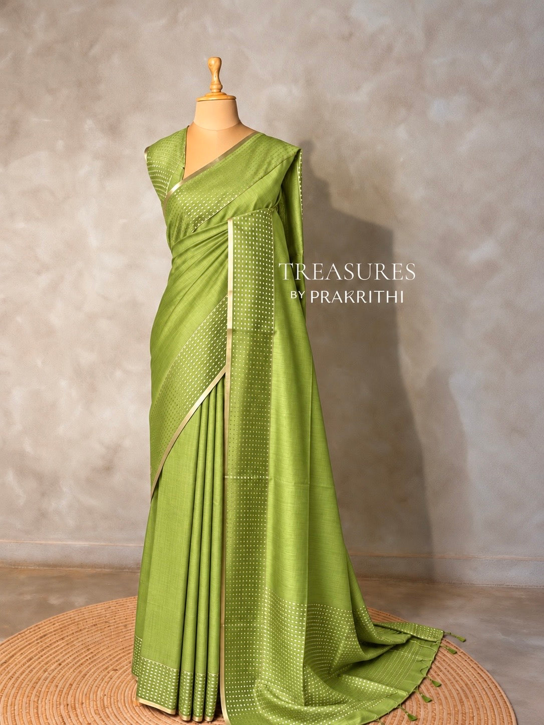 Green semi tusser silk saree - PBRSS3