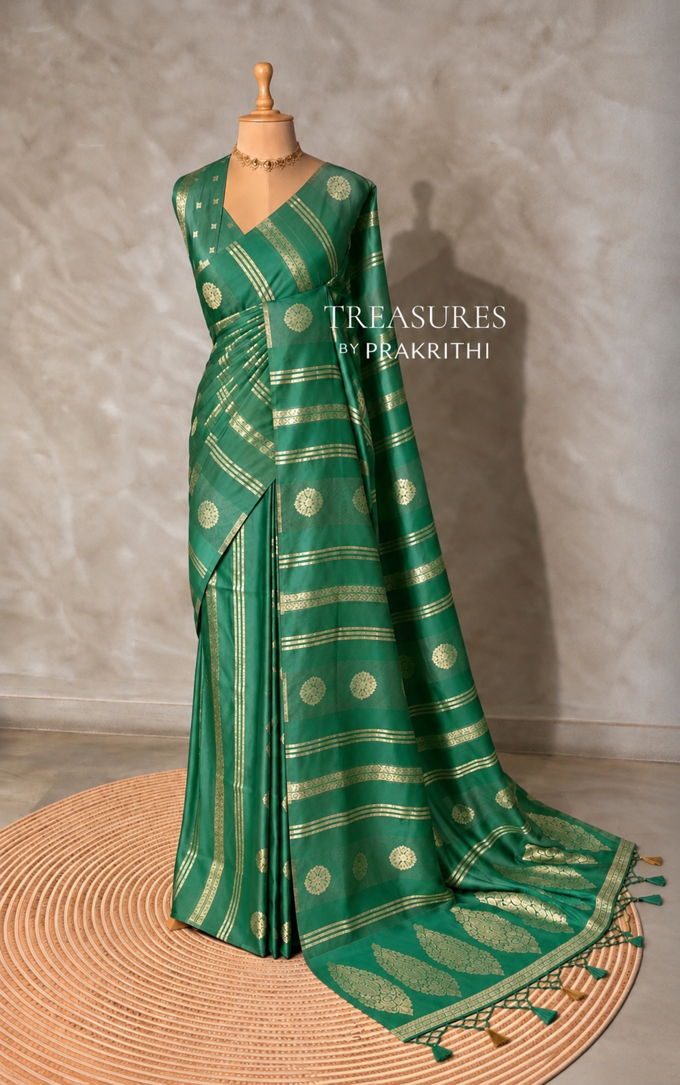 Aqua Green Banarasi Satin silk Saree - PBRMM6B