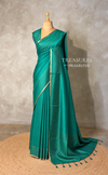 Teal Green semi tusser silk saree - PBRSS3D