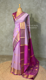 Lavender and Magenta semi kanchipuram soft silk saree - PSSN232