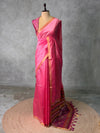 Lotus Pink Chanderi Silk cotton saree- PBR60Jj