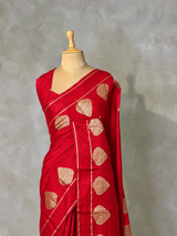 Red crape silk saree - PBRNAK2B