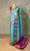 Blue and Magenta semi kanchipuram soft silk saree - PSSN225