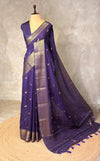 Bluish Violet Pure Viscose Silk Saree - PBRATH1B