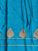 Blue crape silk saree - PBRNAK2I