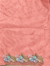 Peach Organza Designer saree- PBRCK7