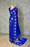 Royal blue crape silk saree - PBRNAK2D