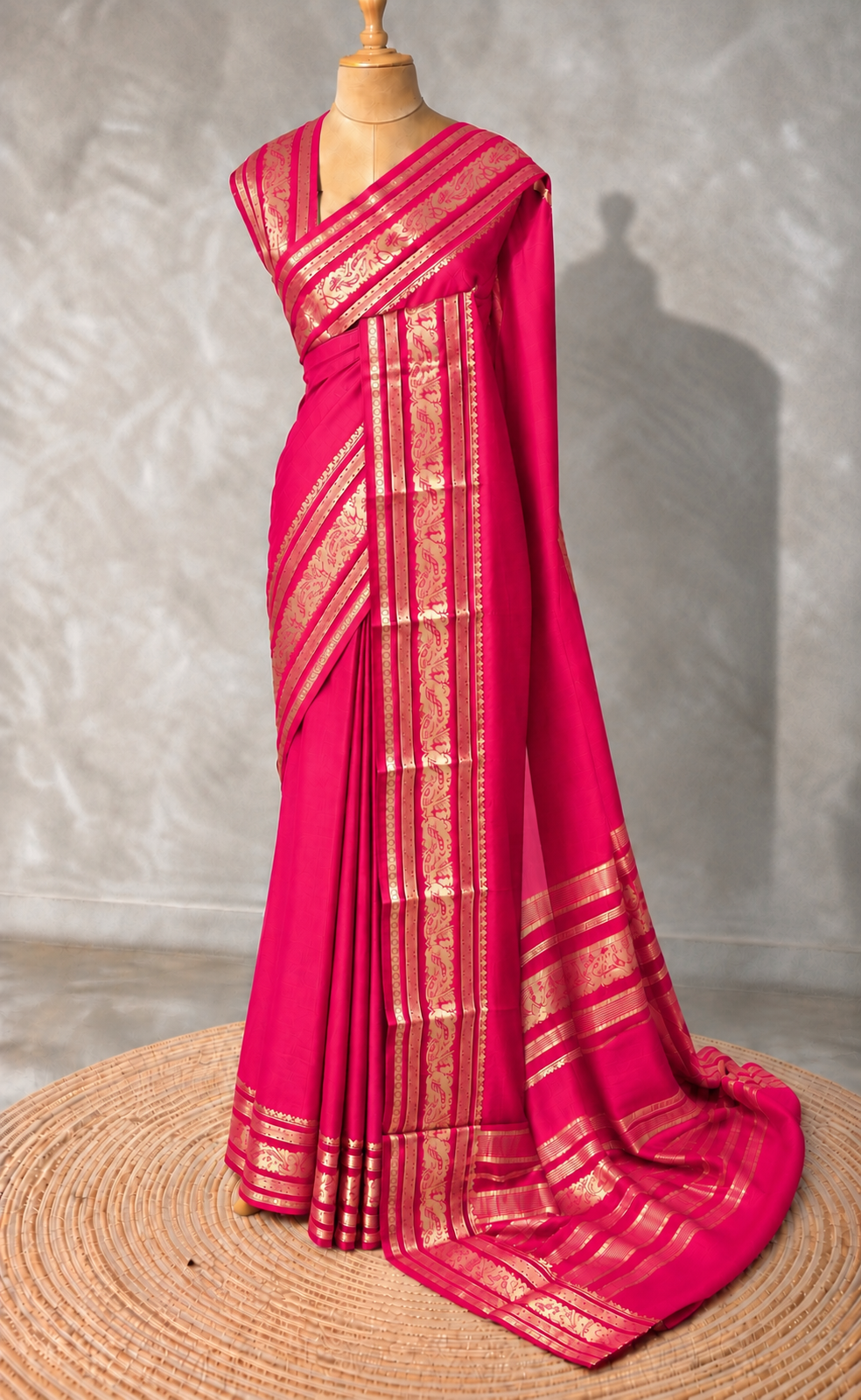 Rani Pink mysore crepe Silk Saree - PBRMJ10