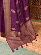 Deep wine Premium Tusser Silk Saree - PBRATH5B