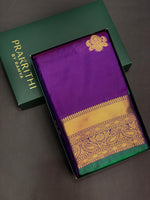 Violet and green semi Kanchipuram Soft Silk saree - PSSN12