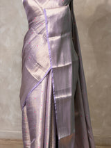 Blue Brocade banarasi saree -MPSB51D