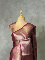 Maroon Brocade banarasi saree -MPSB51C