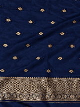 Navy Blue Banarasi crape silk saree - PBRNAK3G