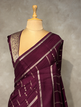 Deep wine soft Gajji silk saree- PBRNAK5A