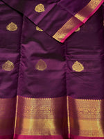 wine and purple semi Kanchipuram Soft Silk saree - PSSN11