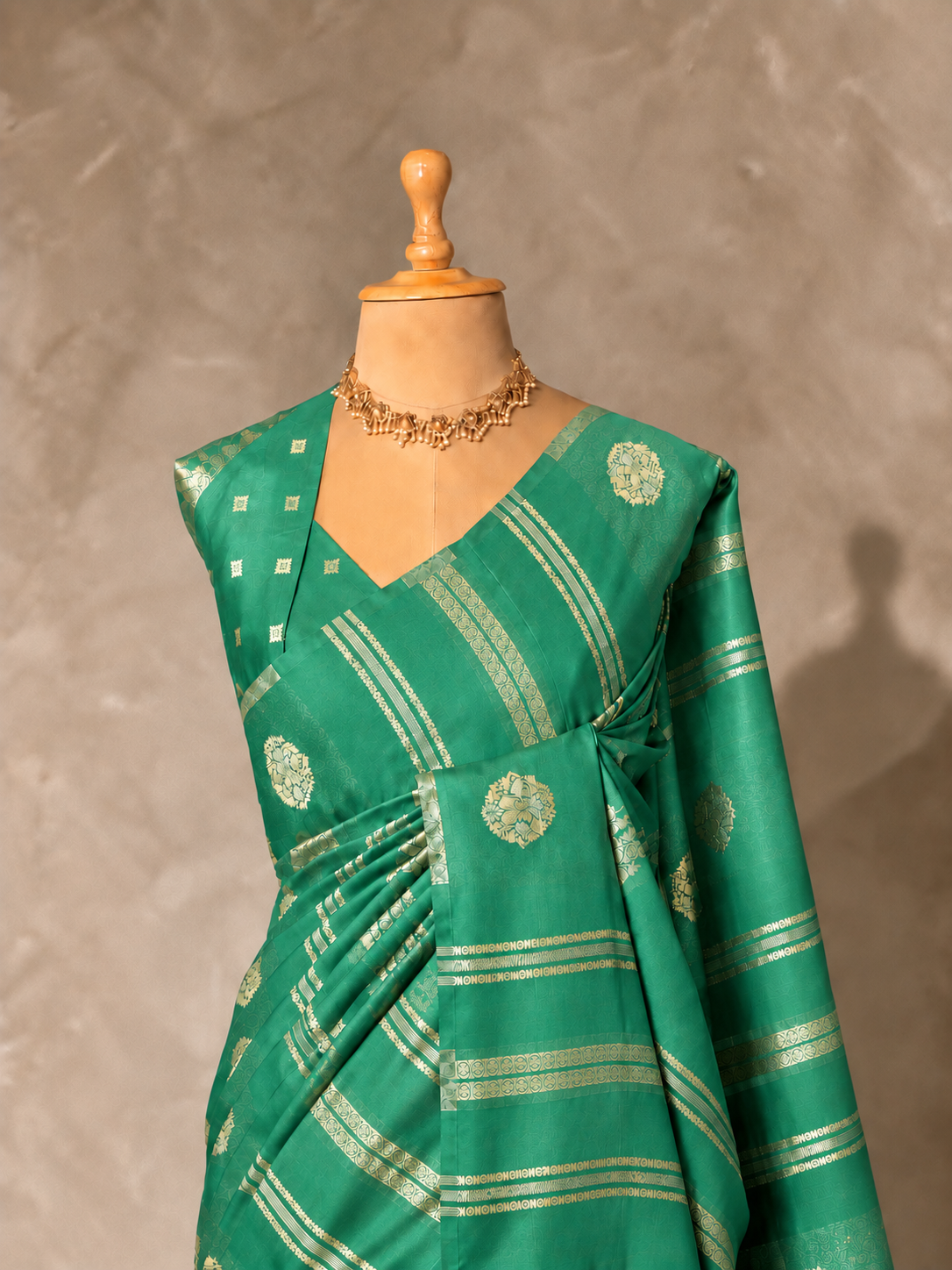 Aqua Green Banarasi Satin silk Saree - PBRMM6B