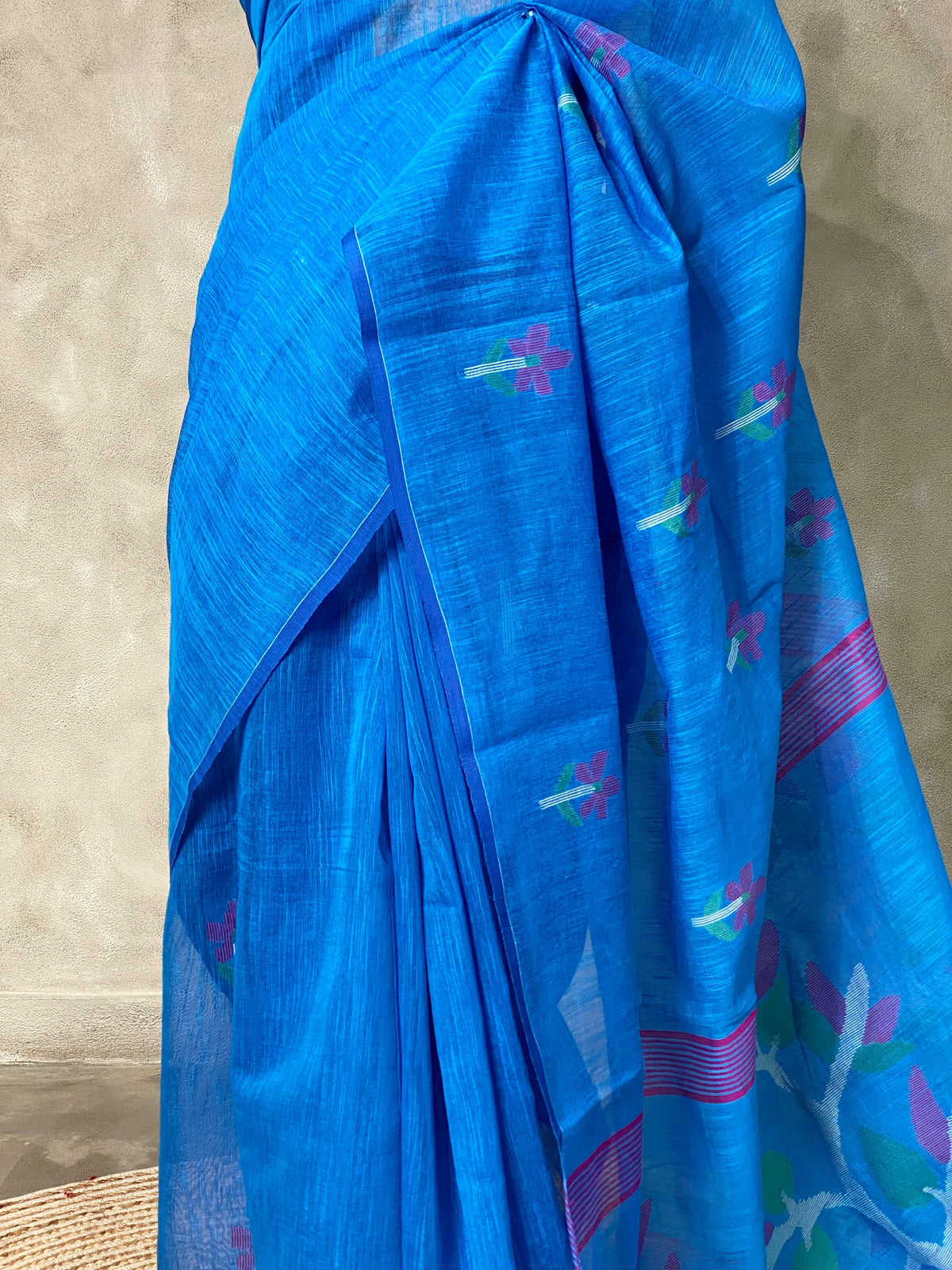 Blue cotton silk saree- PL14