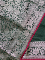 Deep Green katan Banarasi silk saree- PIH38