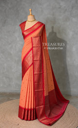 Peach and Red Silk saree - PBRZU8C