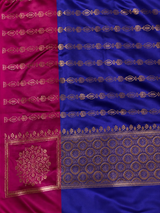 Violet and Magenta satin Banarasi silk saree - PRAZ6E