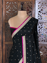Black Mashru Banarasi silk Saree - PBRRAH2D
