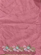Mauve pink Organza Designer saree- PBRCK7E