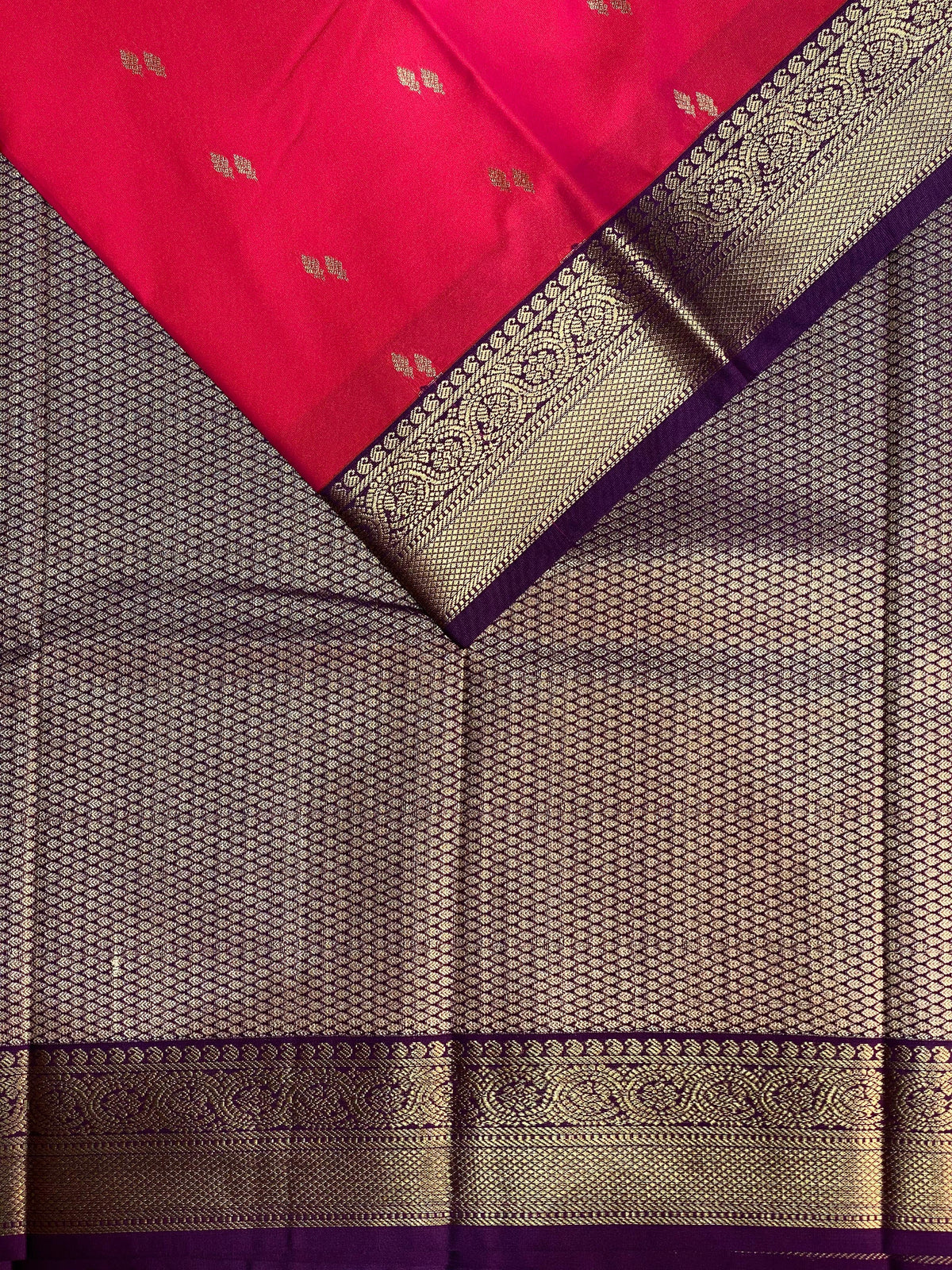 Magenta and Purple kanchipuram silk saree- PSSR200