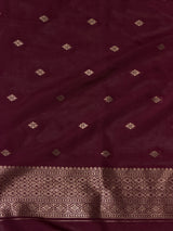 Deep wine Banarasi crape silk saree - PBRNAK3
