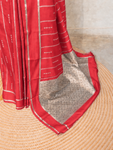 Red soft Gajji silk saree- PBRNAK5F