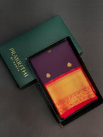 Deep Purple and Red kanchipuram silk saree- PSSR205