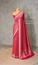 Red Premium katan Banarasi silk saree - PRAZ15B
