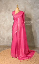 Dark Pink semi tusser silk saree - PBRSS3E
