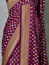 Burgundy Satin silk Saree - PBRKIV6