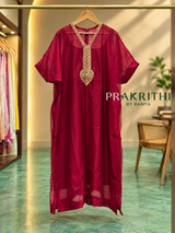 Maroon organza Antifit outfit-PBRANTI6