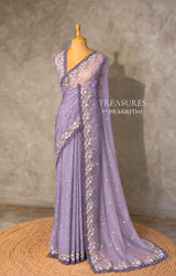 Lavender Organza Designer saree- PBRCK7B