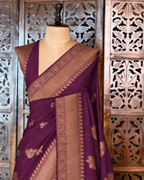 Deep wine Premium Tusser Silk Saree - PBRATH5B