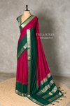 Dark Pink and Green Crepe silk saree- PBRSB4G