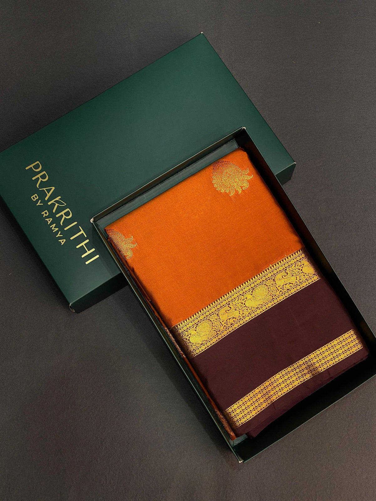 Mustard Yellow and purple kanchipuram silk saree- PSSR206