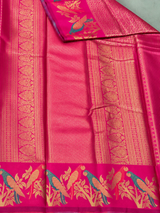 Rani pink Tissue Kanchipuram saree- PBRIDEK4a