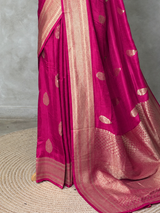 Rani Pink Viscose Silk Saree - PBRATH5
