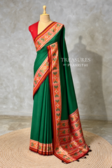Dark Green pochampalli silk Saree - PBRKIV4B