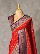 Orange and Purple Dola silk saree- PBRSB2D