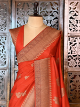 Orange Premium Tusser Silk Saree - PBRATH5D