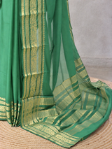 Teal green mysore crepe Silk Saree - PBRMJ10E